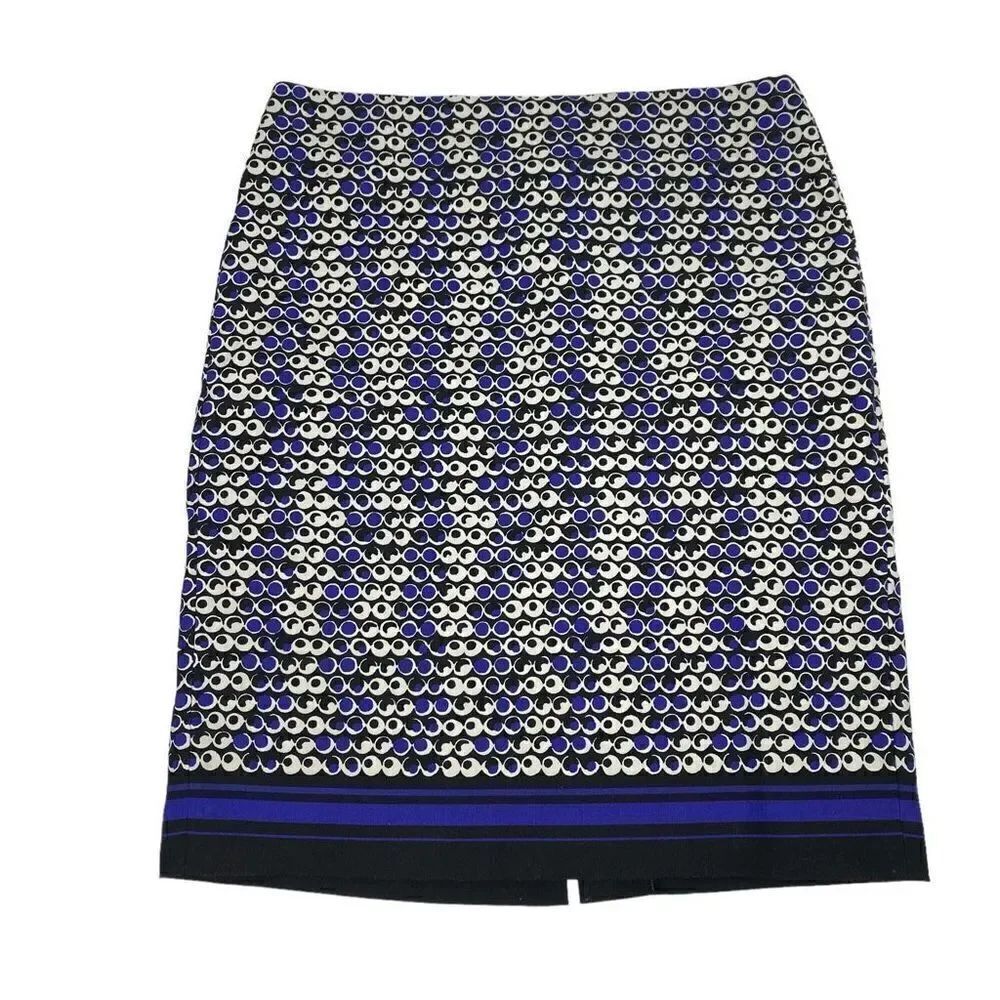 Ann Taylor Women's Blue & Black Lined Straight Skirt size 10